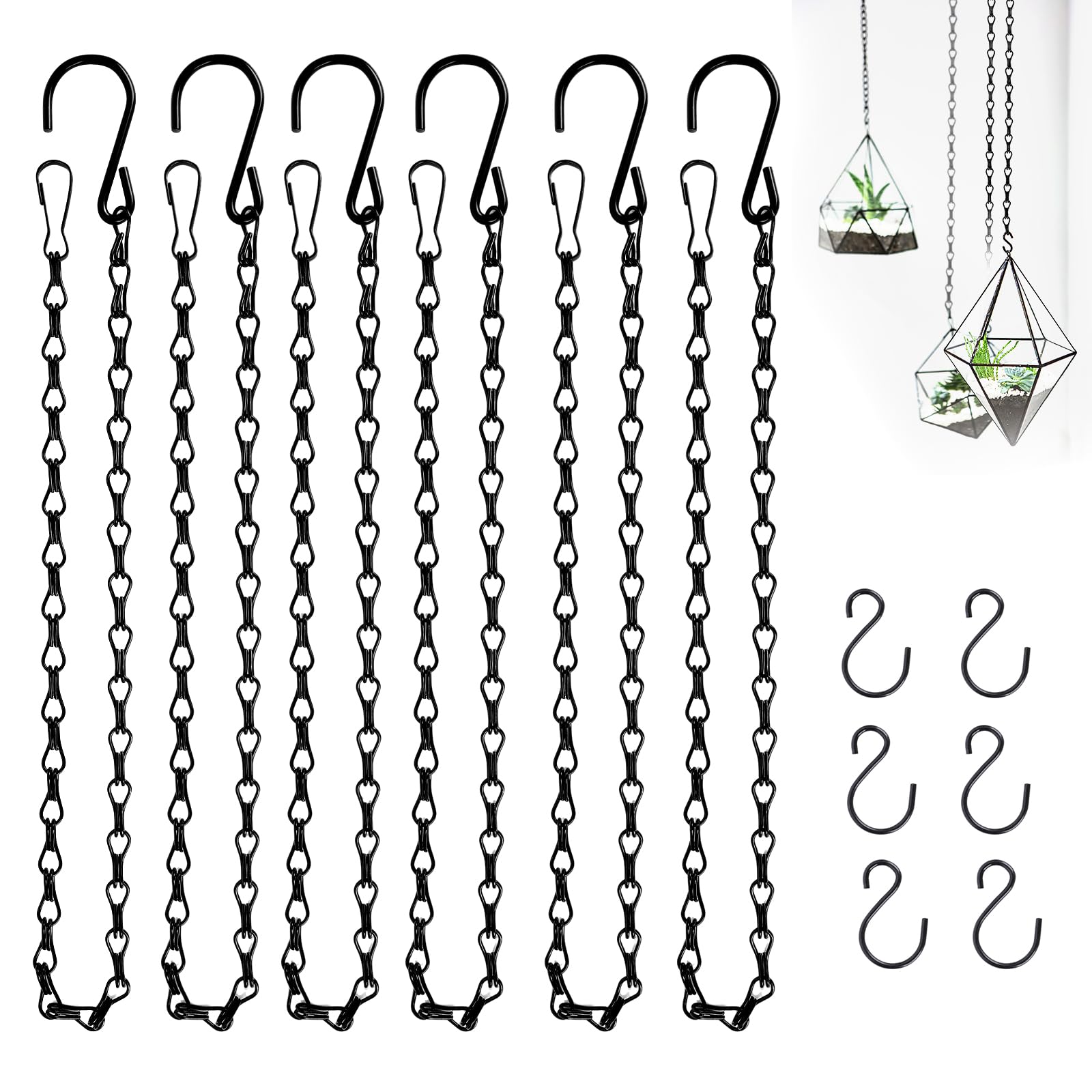 Urkupoo 6pcs hanging chains with S hooks for versatile setups