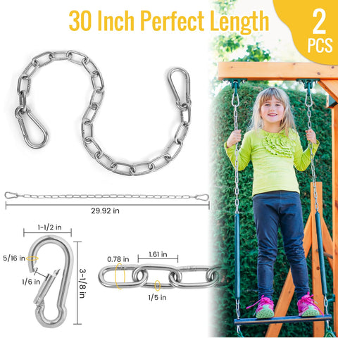 Urkupoo chains with carabiners provide quick secure installation and flexible use.
