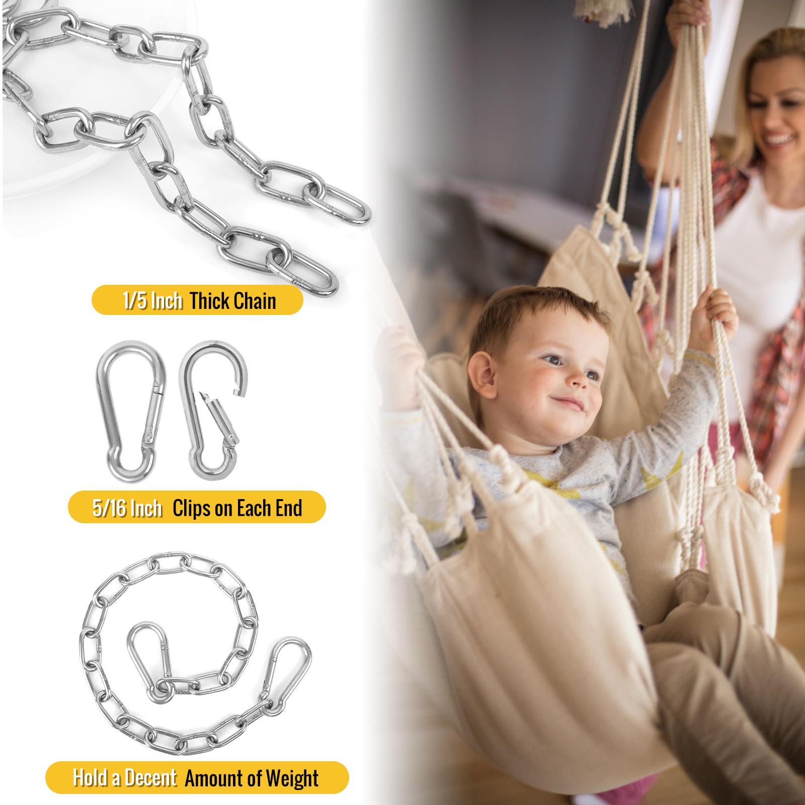 Urkupoo stainless-steel hanging chains built for durability and weather resistance.