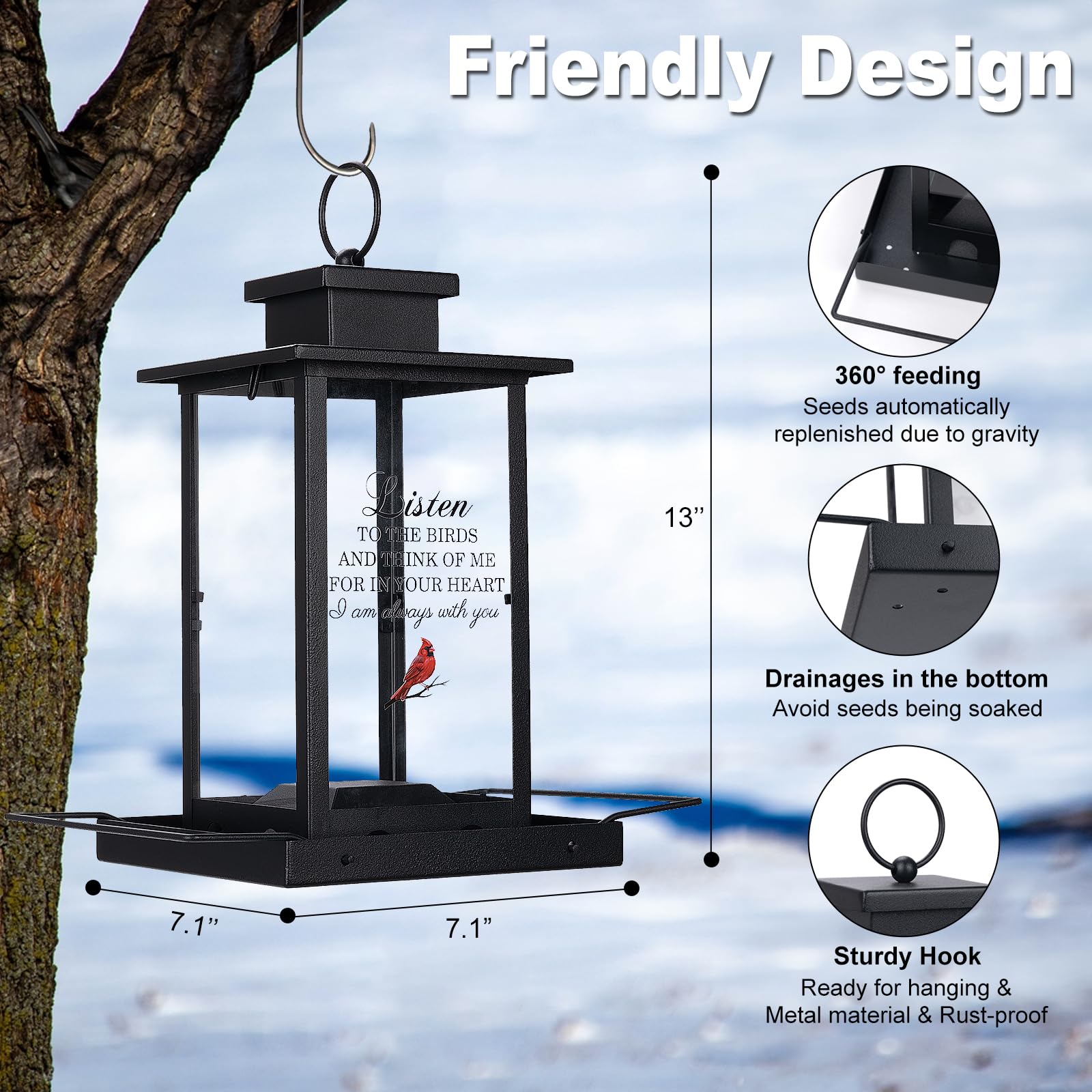Urllinz outdoor memorial garden feeder enhances any yard or patio.