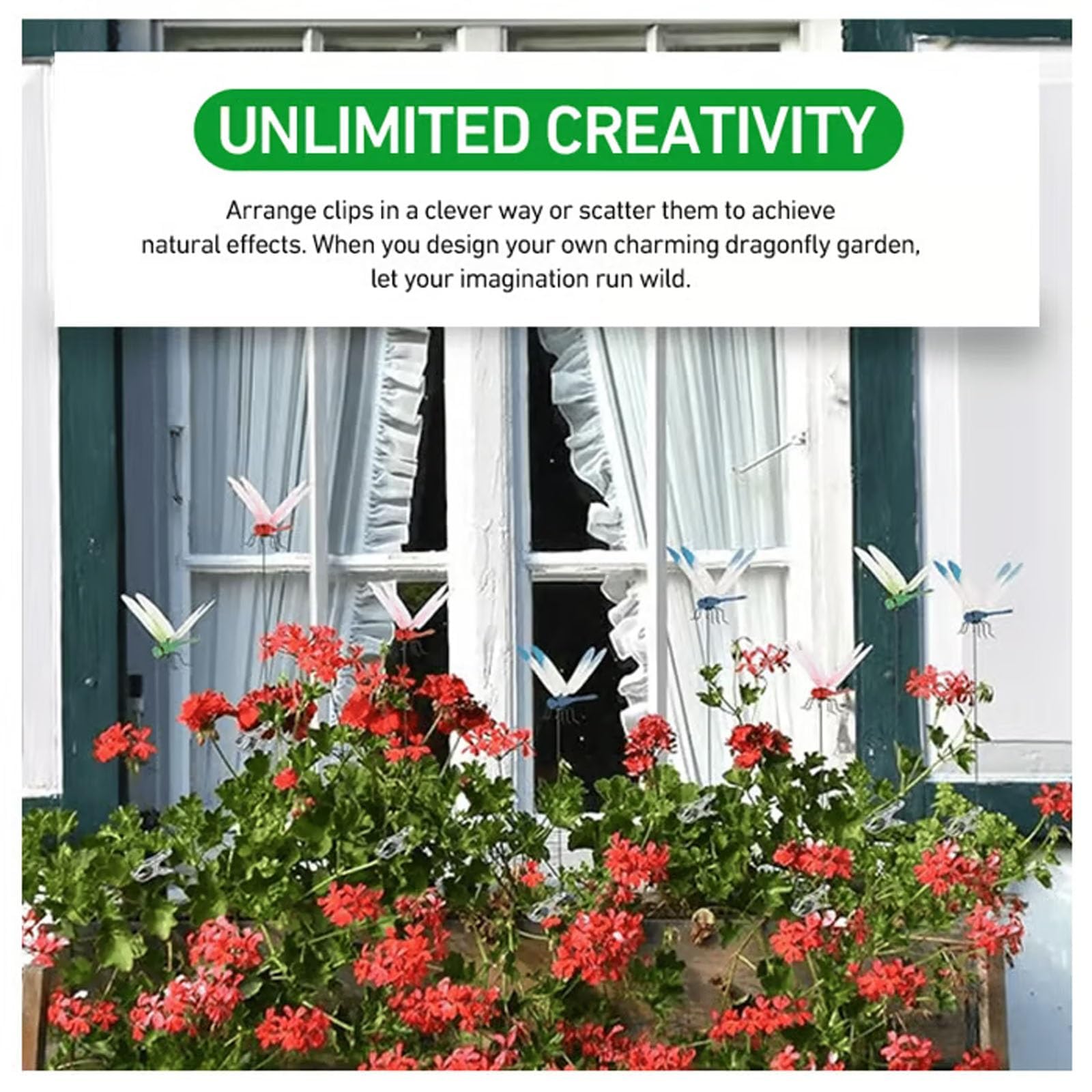 Urnuos dragonfly garden stake elevates plant beds with decoration