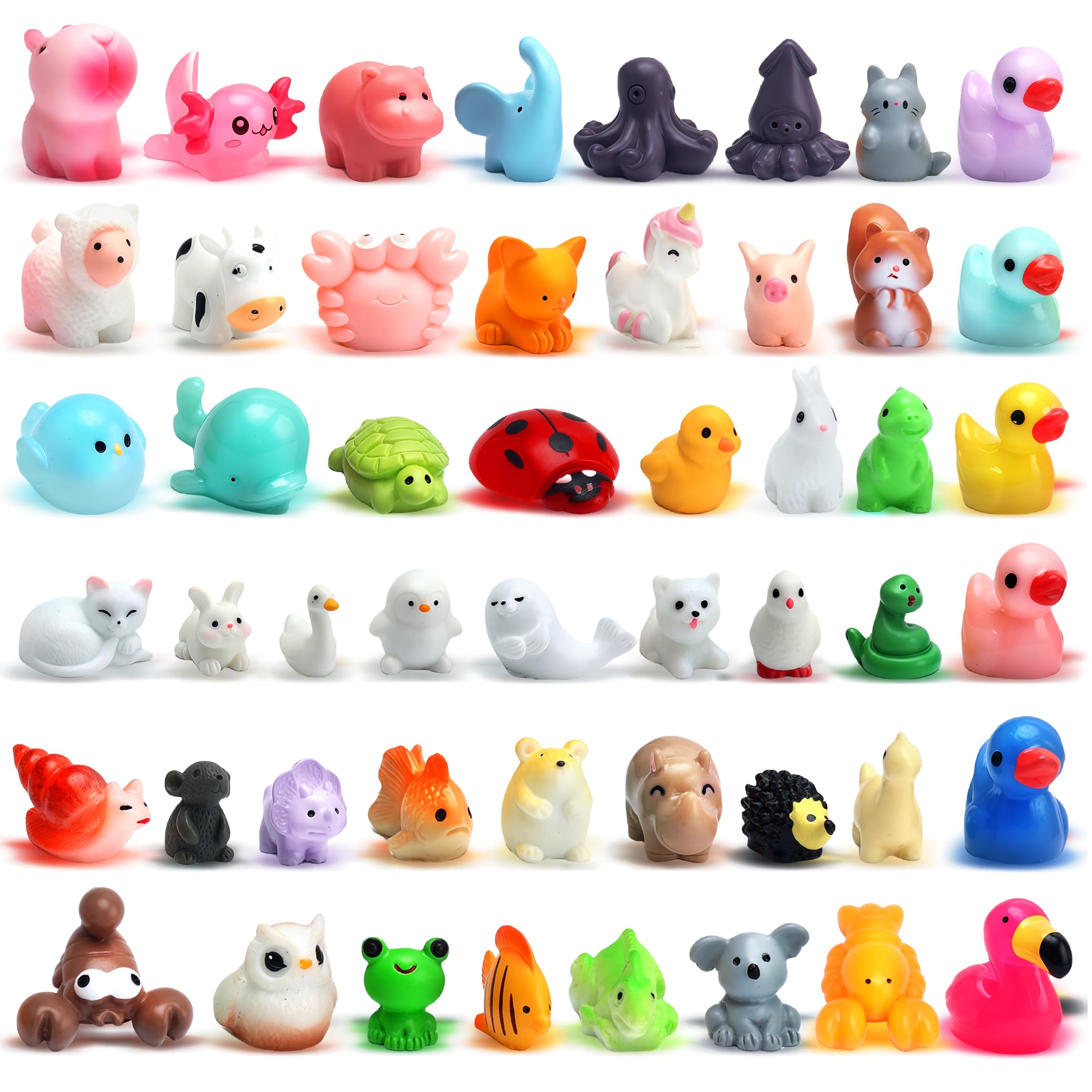 URSKYTOUS 50-piece mini resin animals for DIY crafts and fairy gardens.