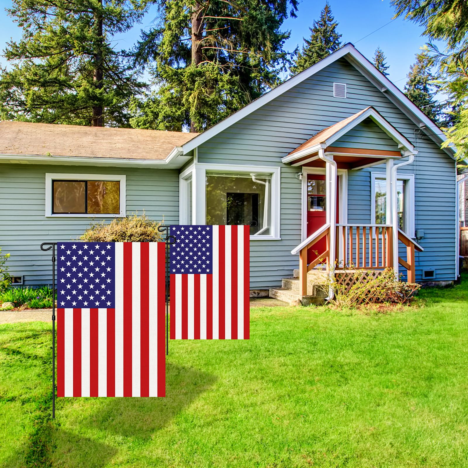 URSKYTOUS patriotic garden flag suitable for holidays and everyday home decor.