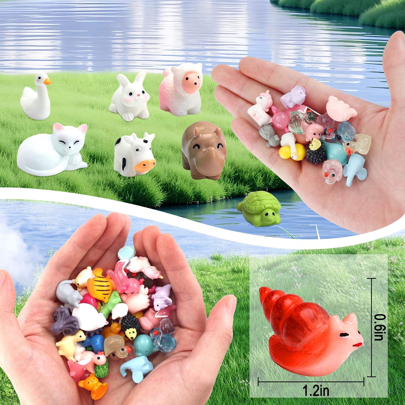 URSKYTOUS dollhouse mini animals enhance tiny scene realism.