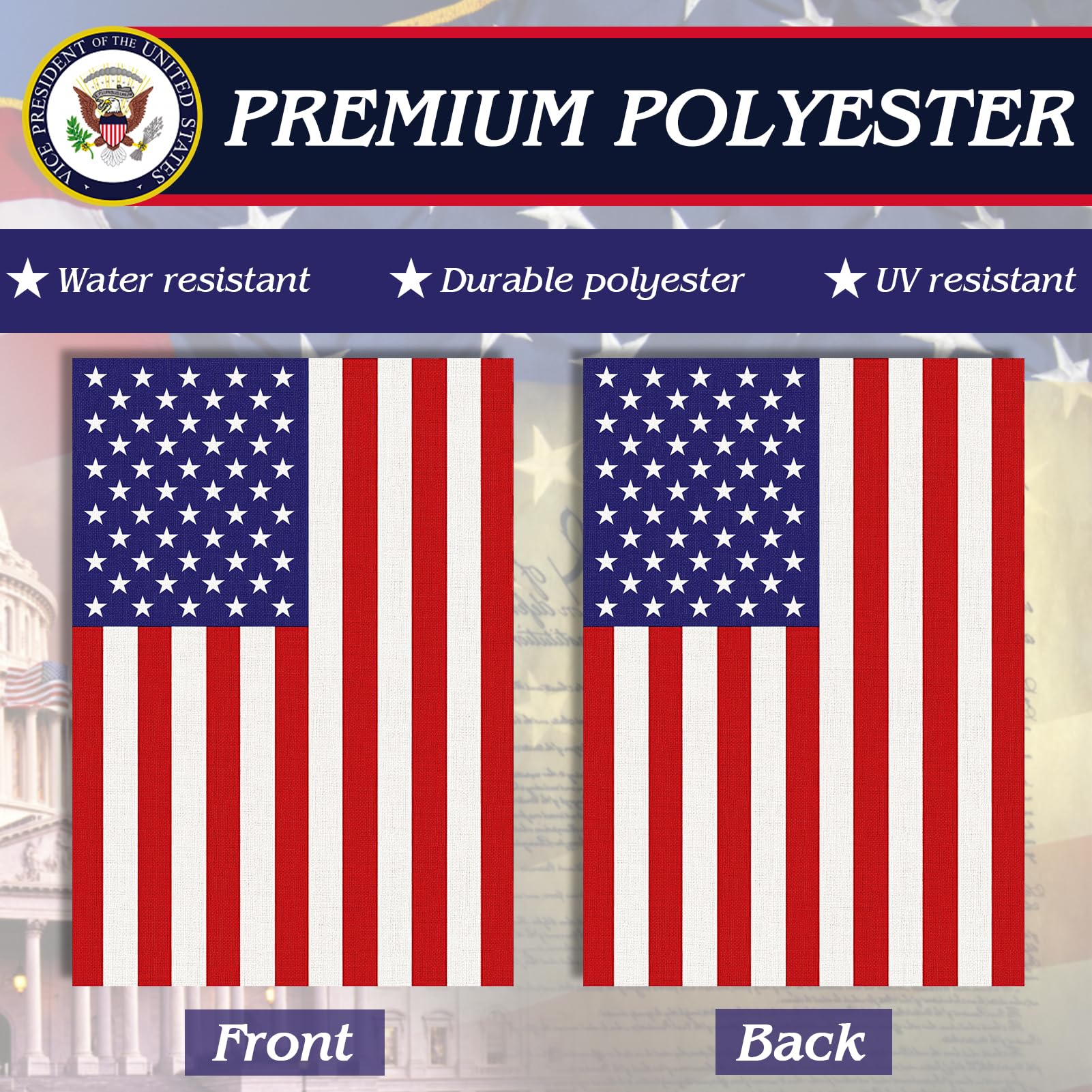 URSKYTOUS double-sided burlap flag ensures readable design from both sides.