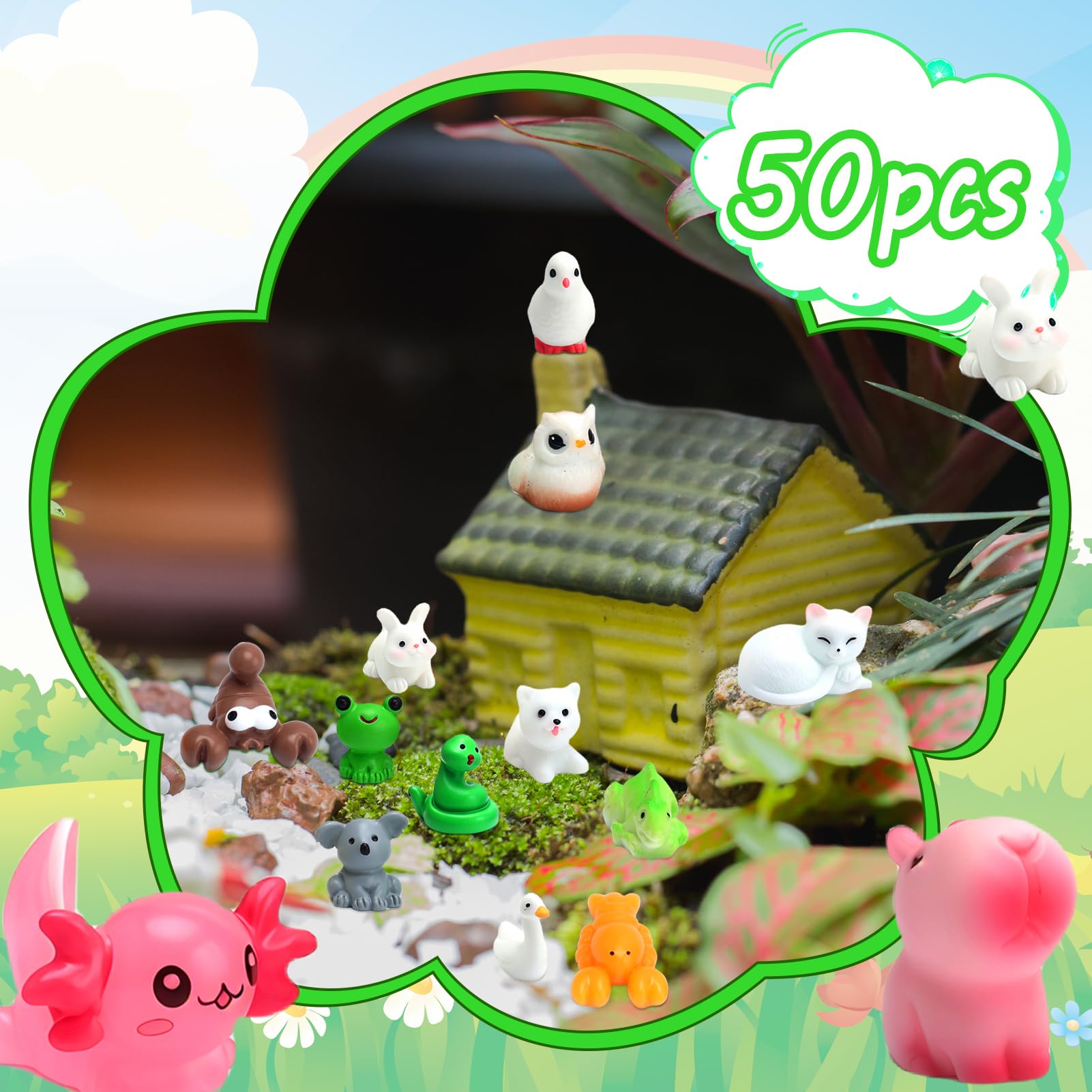 URSKYTOUS fairy garden animals add vivid charm to tiny landscapes.