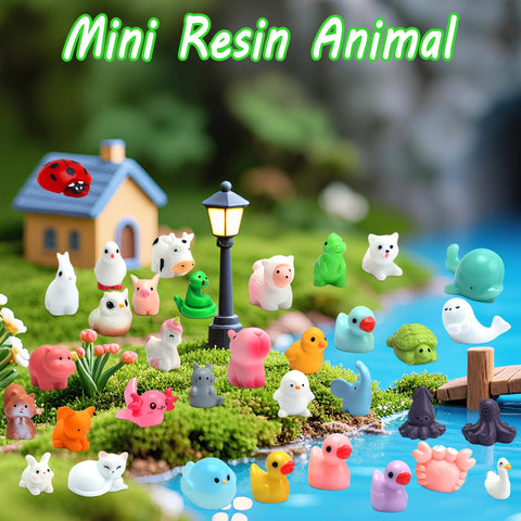URSKYTOUS mini resin animal figures for crafts and classroom displays.