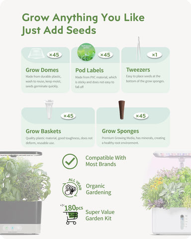 URUQ grow domes with clear tops support seedling visibility and humidity control