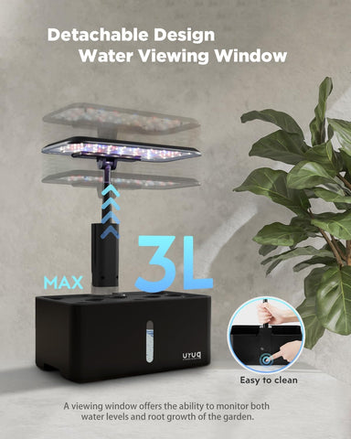 URUQ 3L water tank view highlights easy monitoring and hydration.