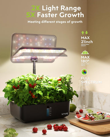 URUQ rotatable lamp offering wider coverage for multiple plants