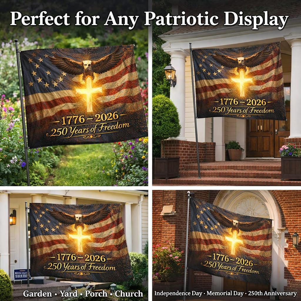 US 250 flag anniversary design commemorating 1776 2026 in patriotic display