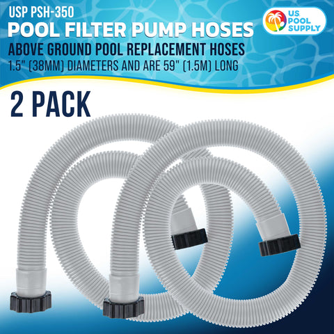 US Pool Supply 1.5-inch diameter 59-inch length hose pack‑2 compatible with standard pumps.