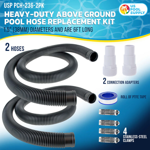 U.S. Pool Supply 1.5-inch hose connection adapters for secure pump links