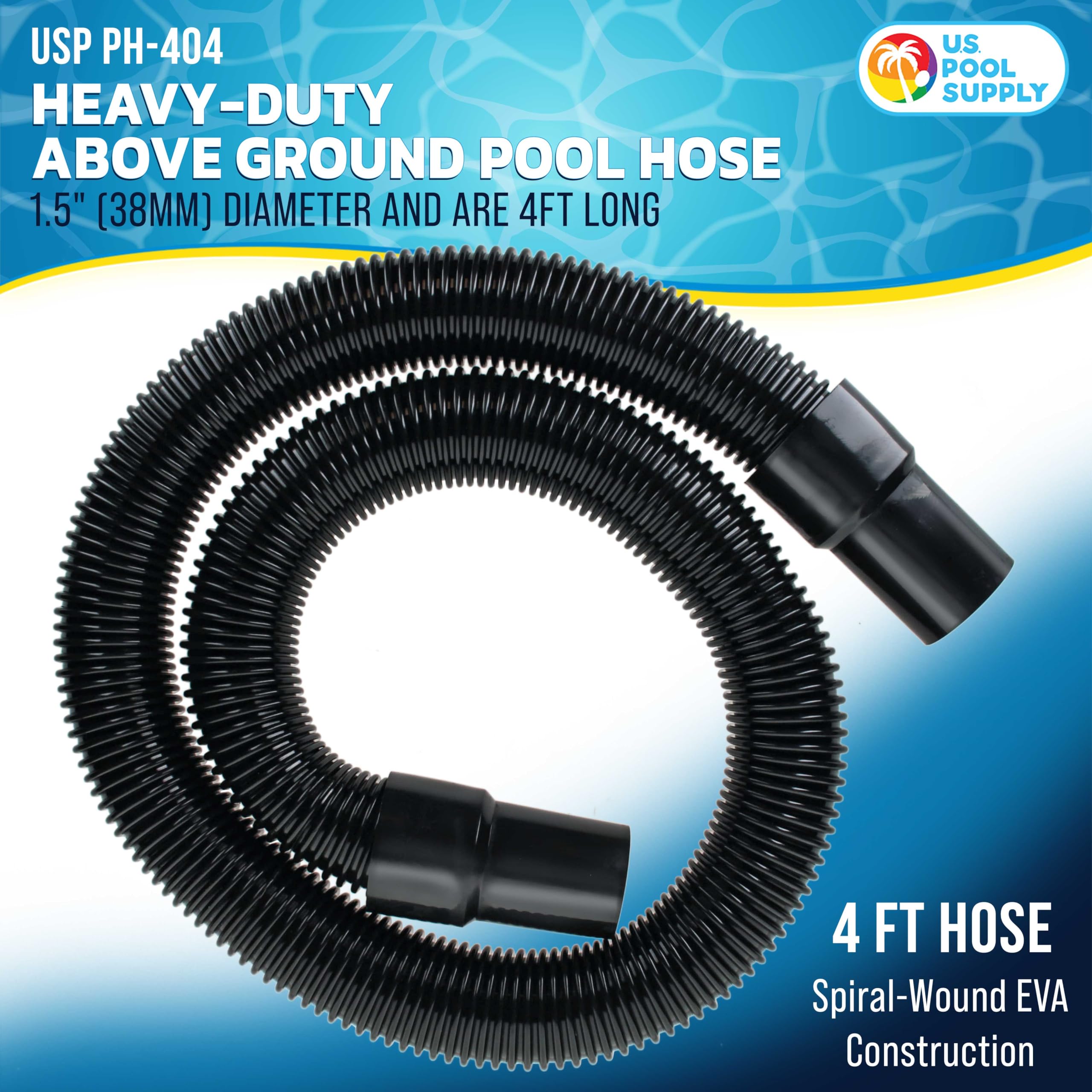 U.S. Pool Supply 1-5 inch spiral wound EVA hose enables smooth water flow.