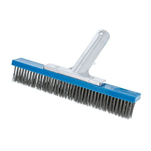 U.S. Pool Supply 10-inch pool brush head with stainless steel bristles for durable scrubbing on tiles and concrete