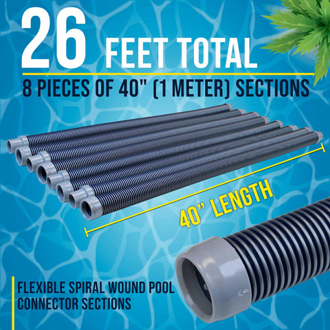 U.S. Pool Supply 26-foot total length extends reach for larger pools.