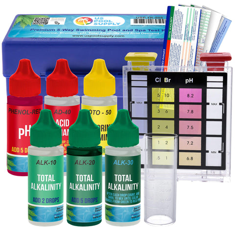 U.S. Pool Supply 5in1 test kit case open for easy pool care.