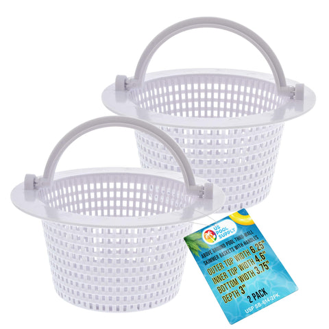 U.S. Pool Supply above-ground thru-wall skimmer basket with handle for easy removal.