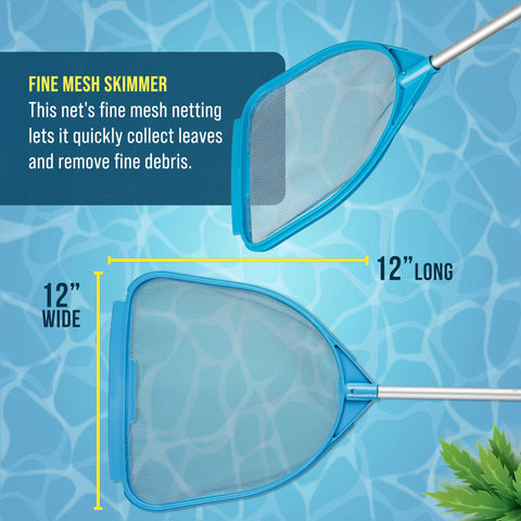 US Pool Supply adjustable pole length allows reach from 32 inches to five feet.