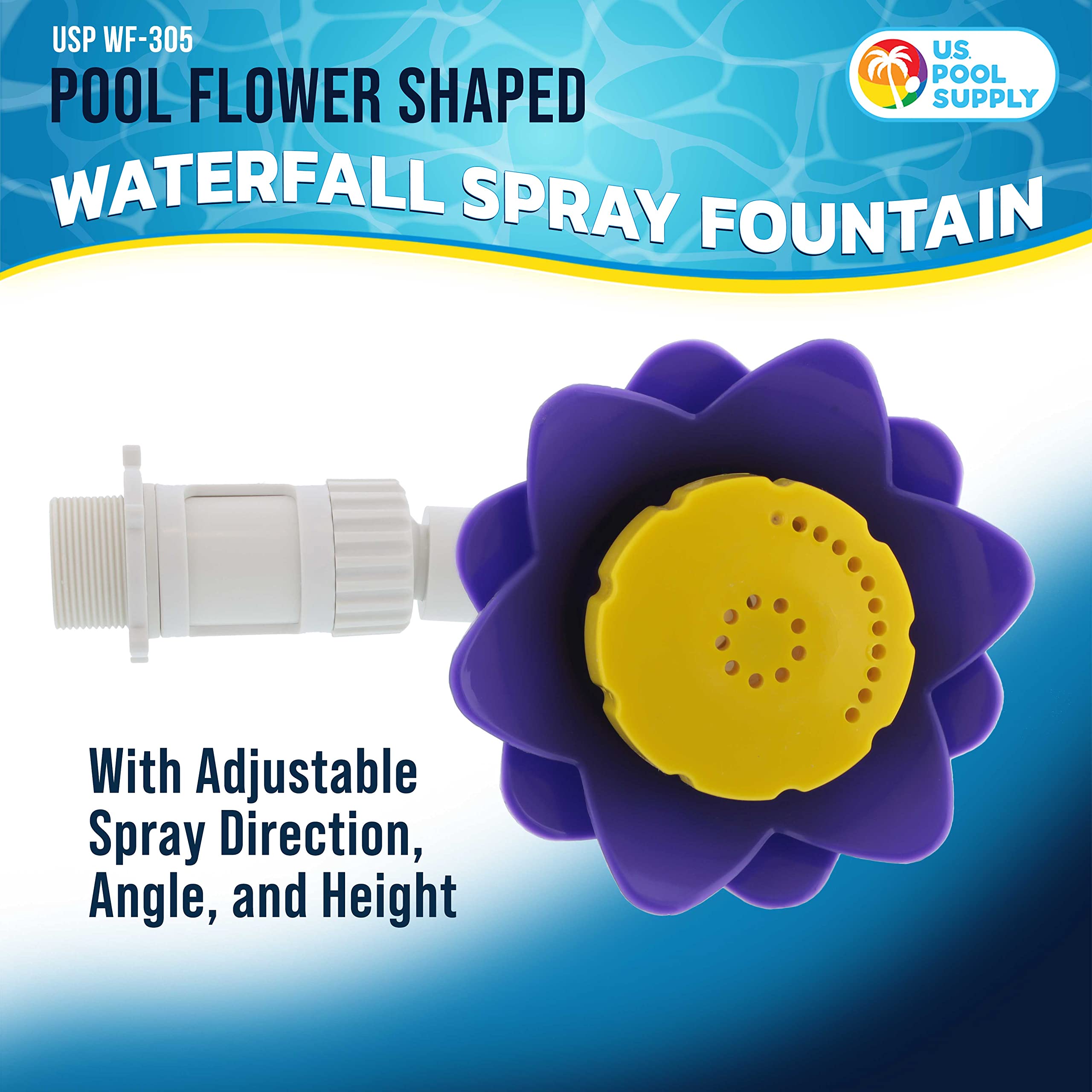 US Pool Supply Adjustable Spray Direction demonstrates versatile flow control for fun
