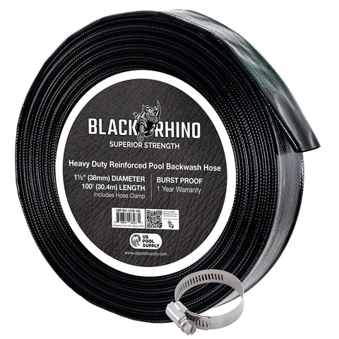 U.S. Pool Supply backwash hose 1.5 inch with secure connections for steady drainage.
