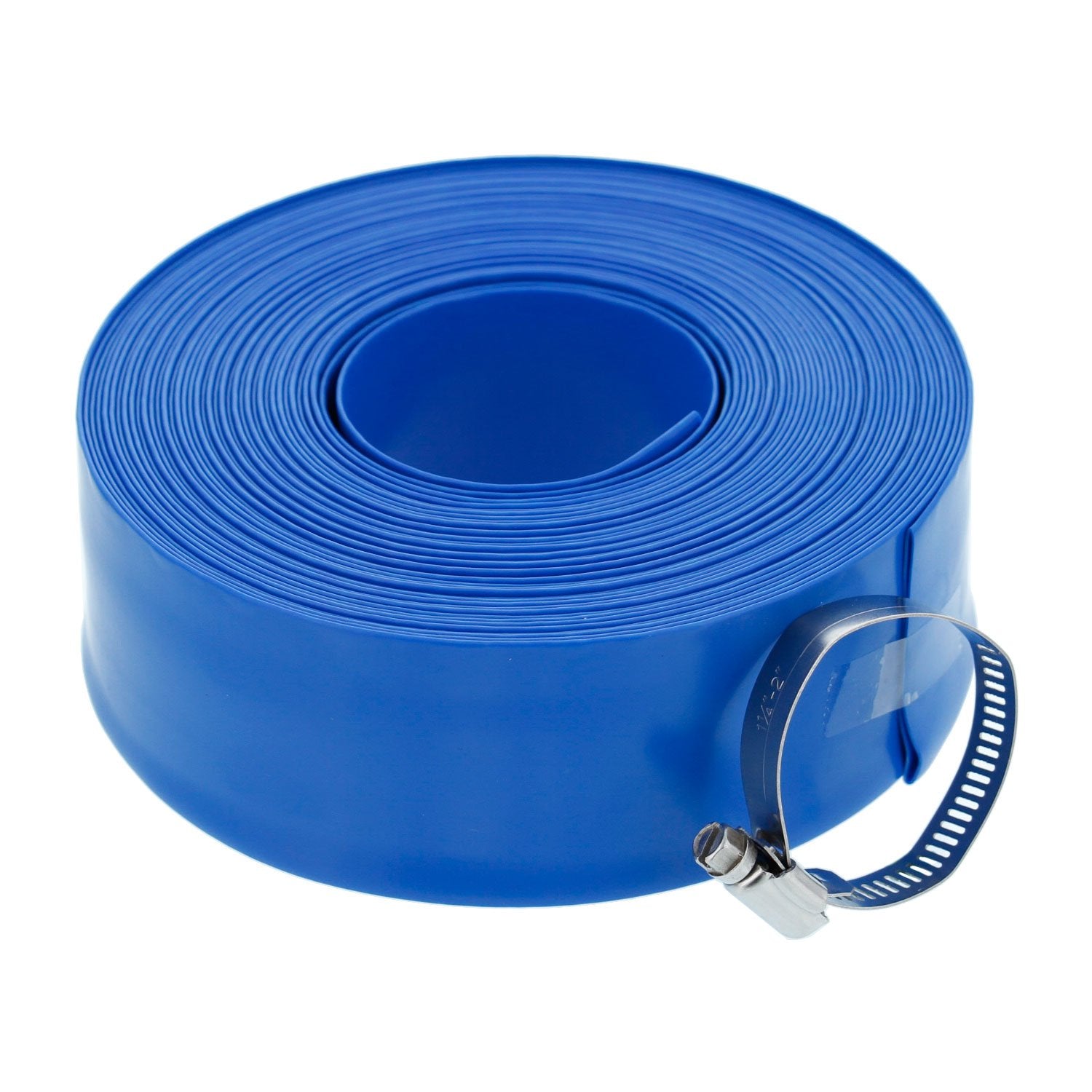 U.S. Pool Supply backwash hose blue 1.5 inch, 50 ft, flexible for drainage.