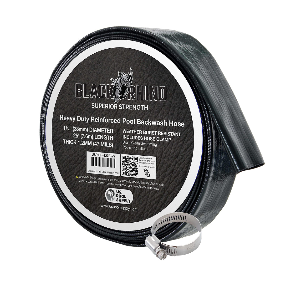 U.S. Pool Supply backwash hose 25ft connecting to a pump for easy drainage