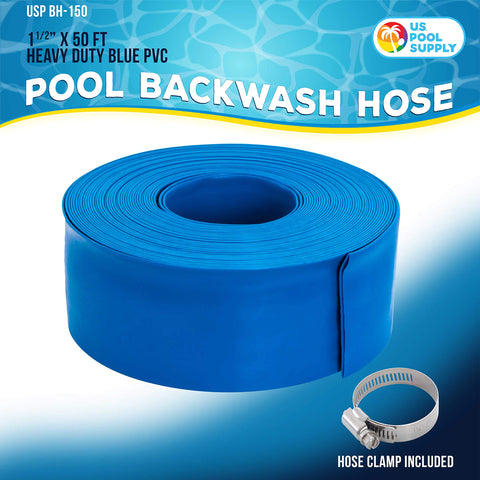 Clamp-enabled hose connection on U.S. Pool Supply backwash hose.