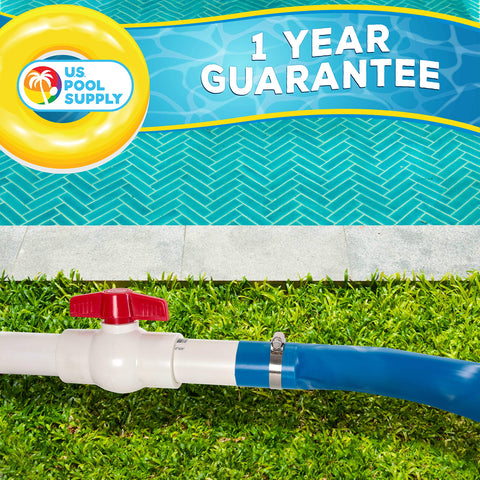 Heavy-duty construction of U.S. Pool Supply backwash hose for pool maintenance.