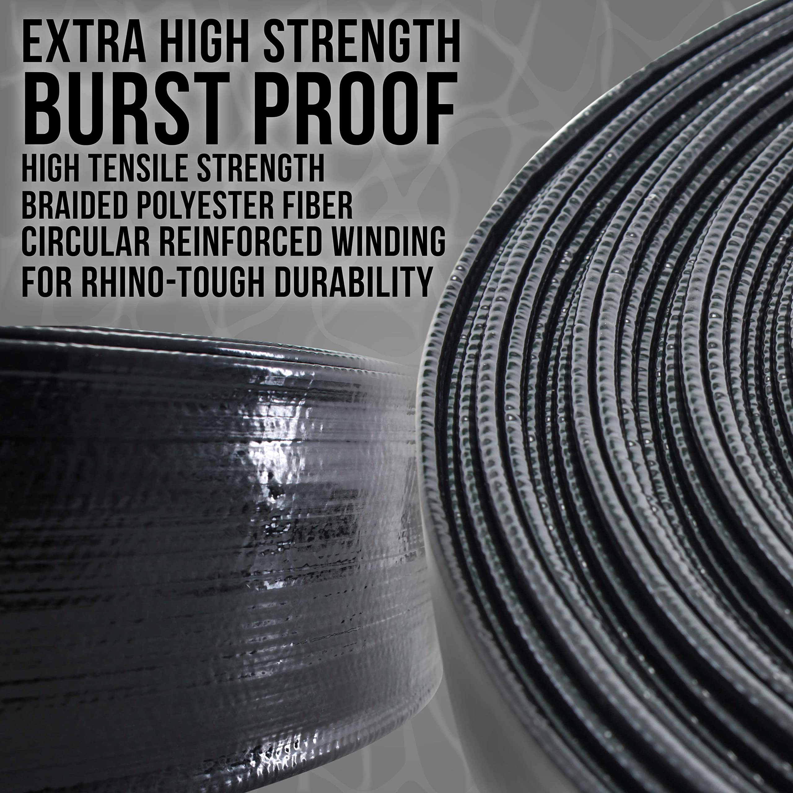 U.S. Pool Supply backwash hose laid flat for compact storage