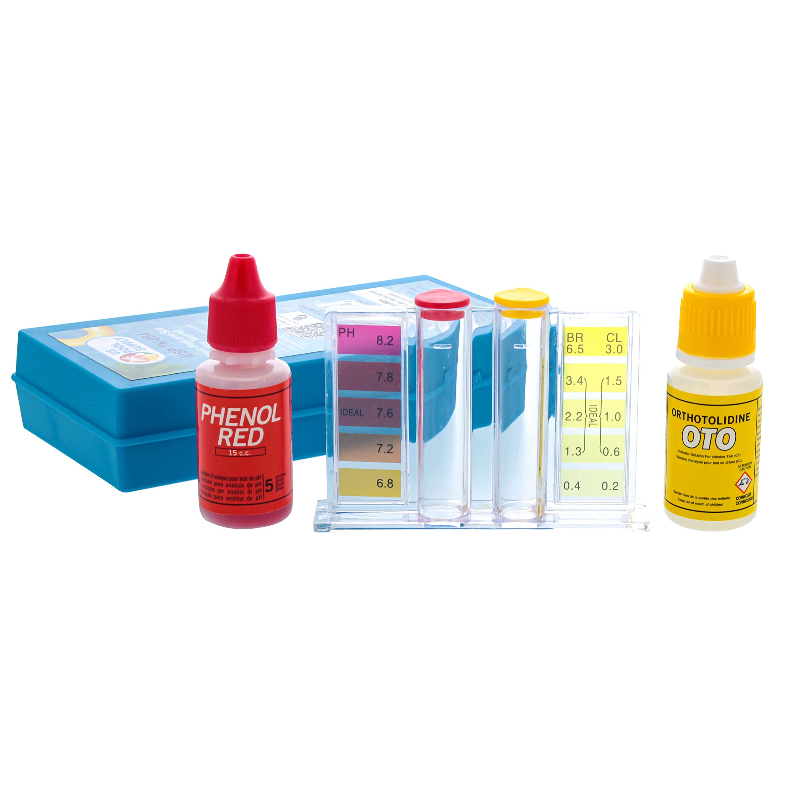 US Pool Supply Basic 3-Way Test Kit case keeps pool testing organized for quick checks