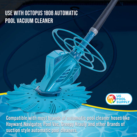 U.S. Pool Supply blue and gray spiral hose bundle for versatile maintenance.