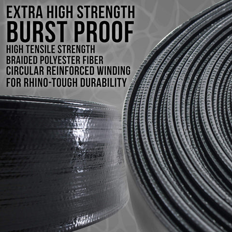 Braided polyester core hose from U.S. Pool Supply resists bursts under high flow.