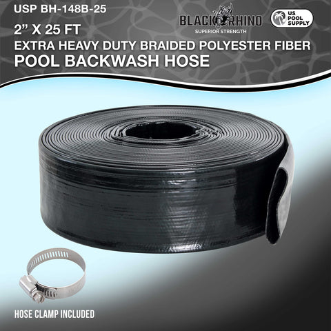 US Pool Supply burst-resistant backwash hose with braided reinforcement for reliable backwashing.