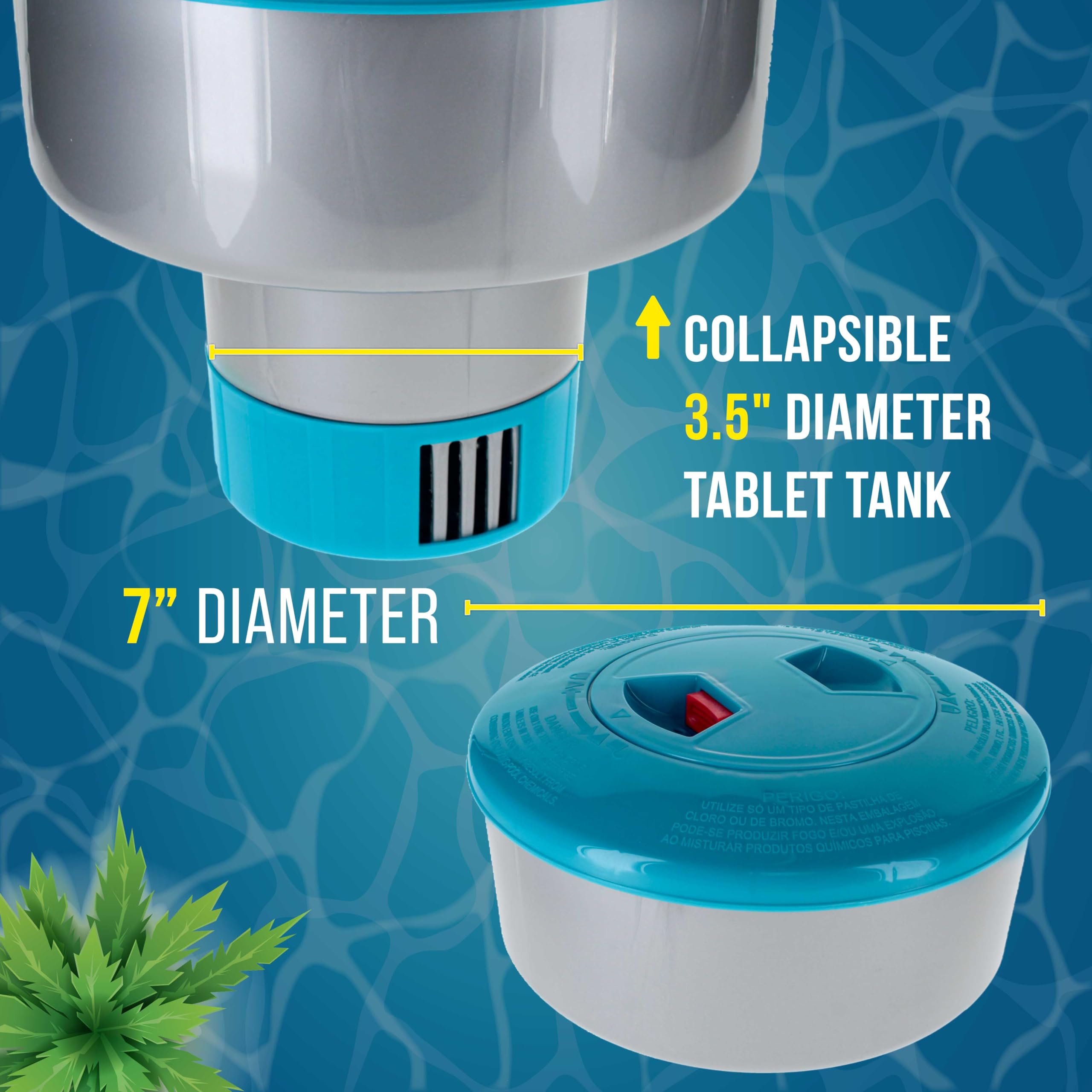 Adjustable flow ring on U.S. Pool Supply floater enables precise chemical delivery