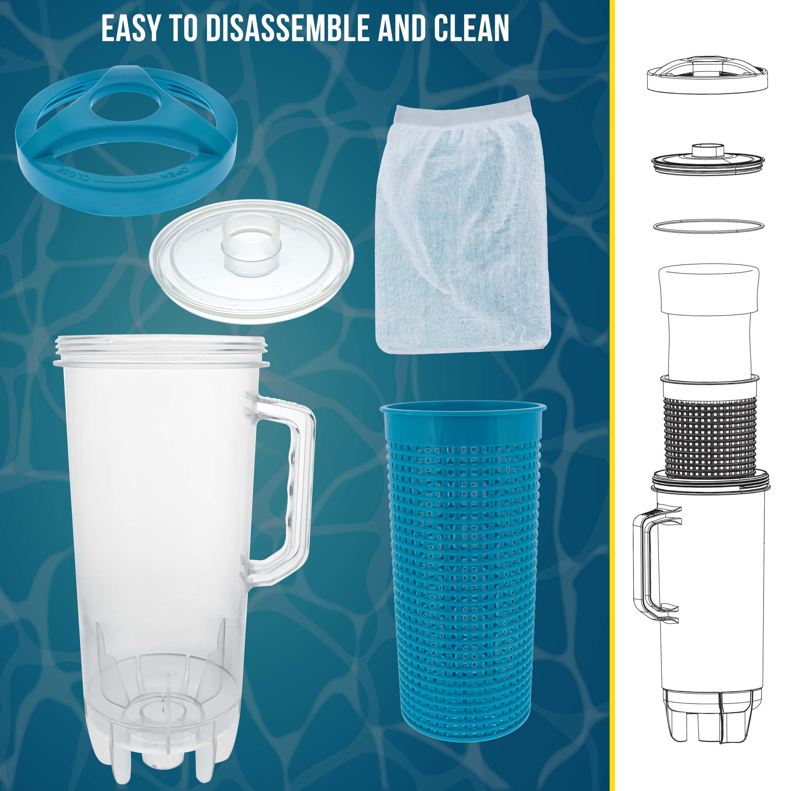 Transparent canister body enabling quick fullness check