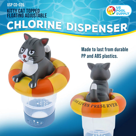 U.S. Pool Supply Collapsible Tablet Tank Dispenser with adjustable balanced delivery