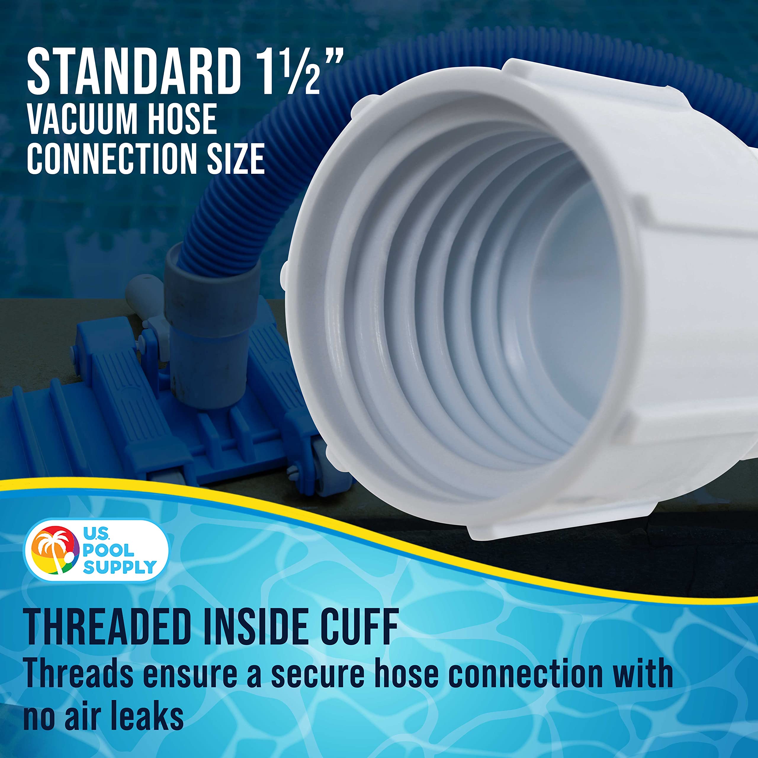 U.S. Pool Supply cuff connects vacuum head to skimmer for versatile pool setups