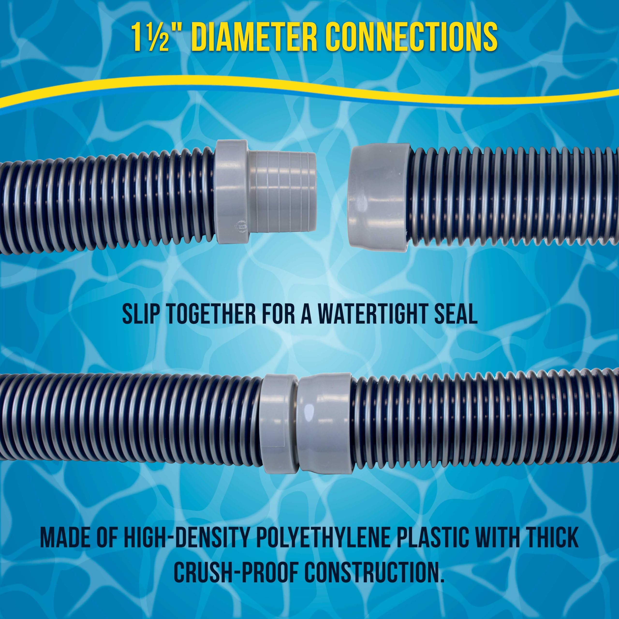 U.S. Pool Supply crush-proof spiral construction resists kinking during use.