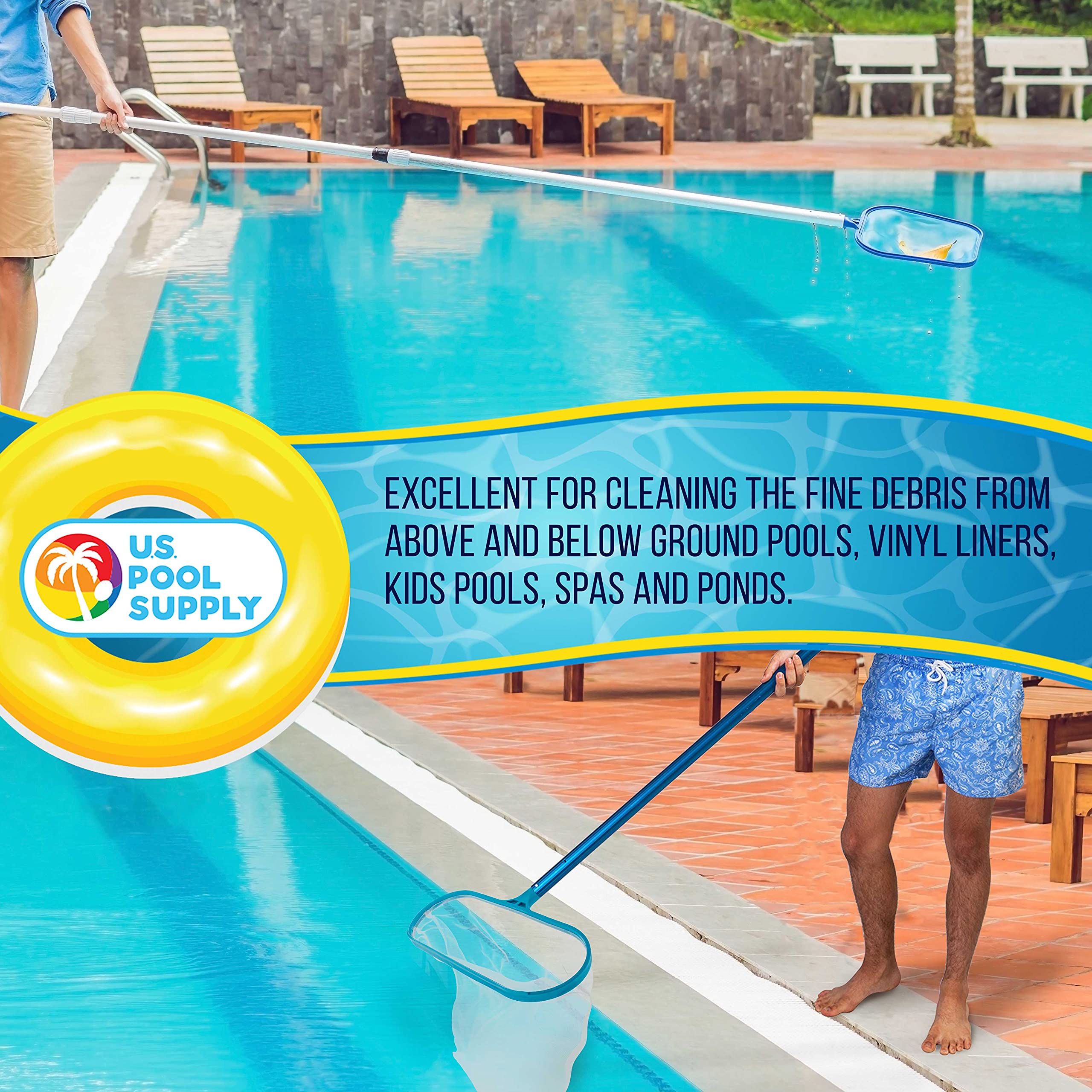 U.S. Pool Supply debris-cleaning set supports fast, simple pool maintenance.