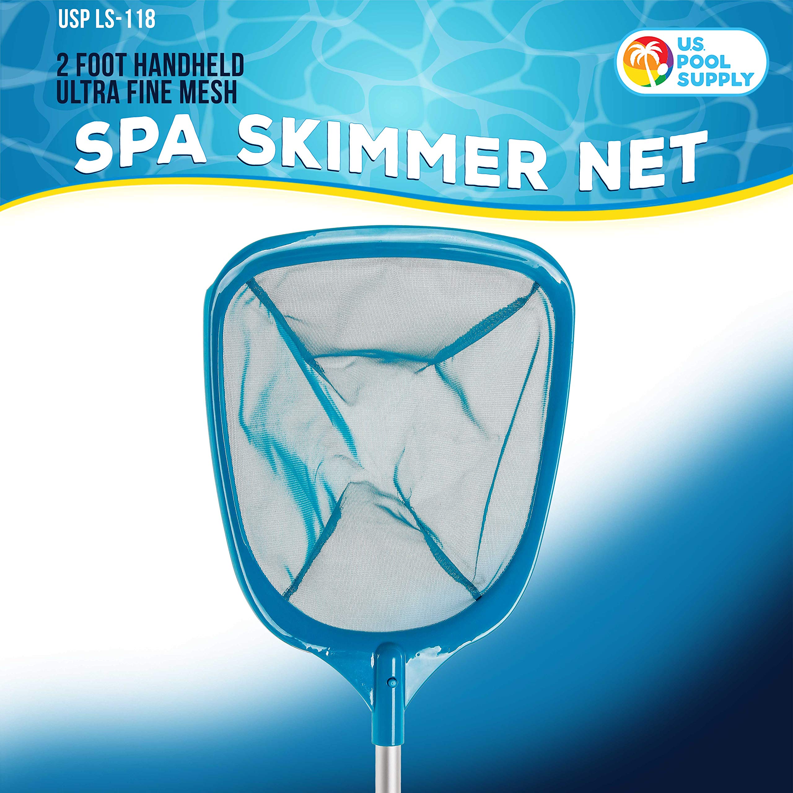 US Pool Supply detachable aluminum pole extends reach for easier cleaning.