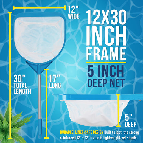 U.S. Pool Supply 17-inch detachable pole enables compact handheld skimming