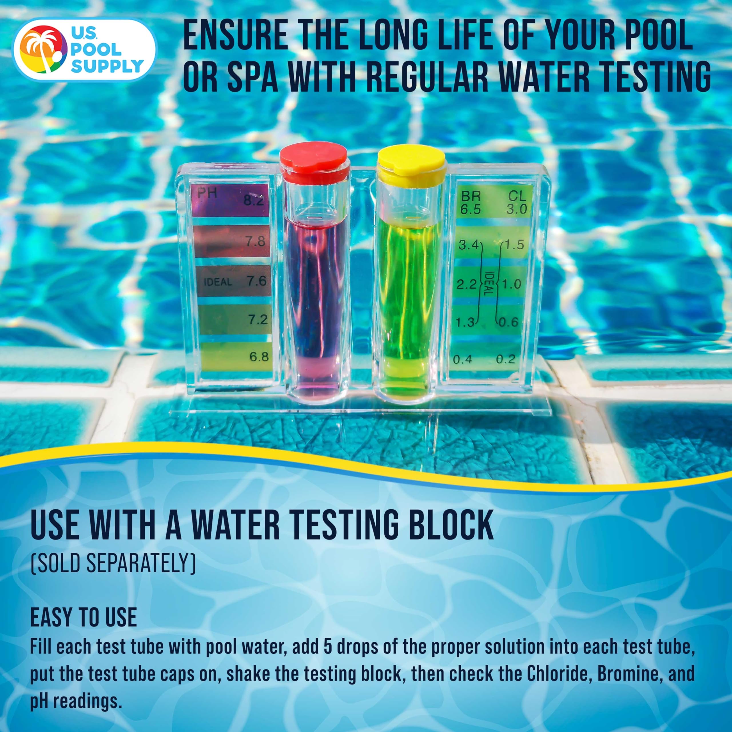 US Pool Supply dropper bottle for OTO chlorine testing.