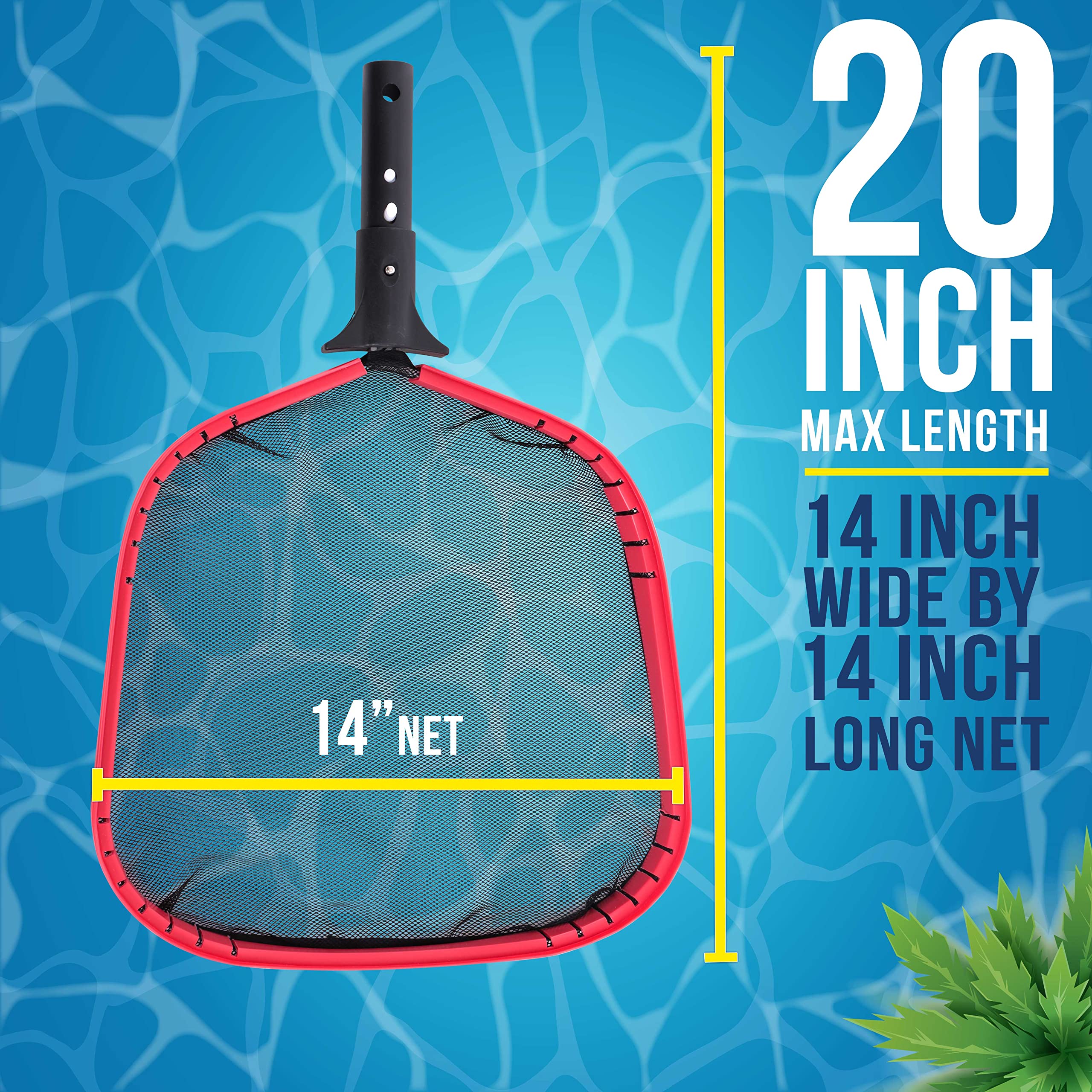 U.S. Pool Supply EZ clip handle design minimizes finger pinching during pole attachment.