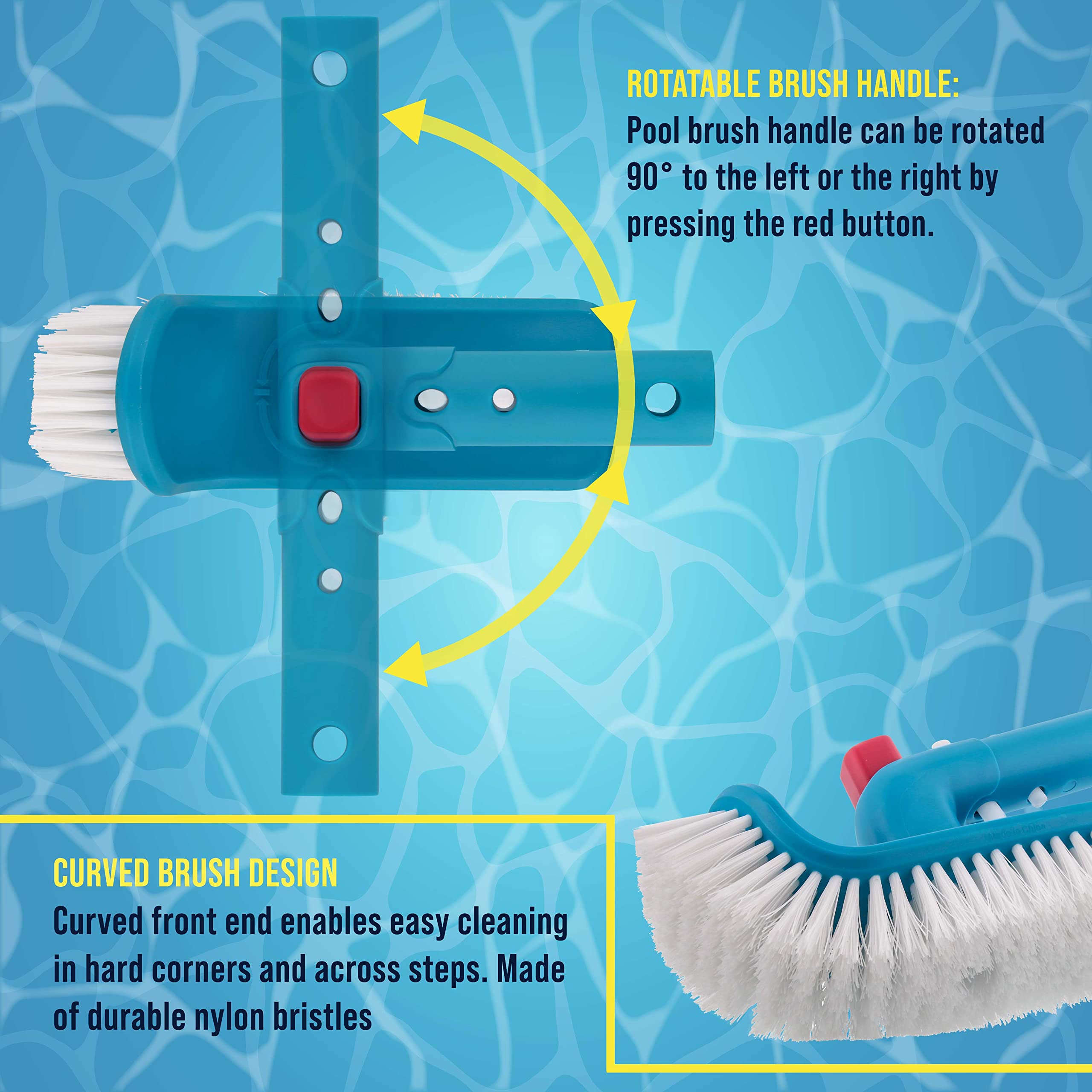 U.S. Pool Supply EZ Clip handle reduces pinching during attachment