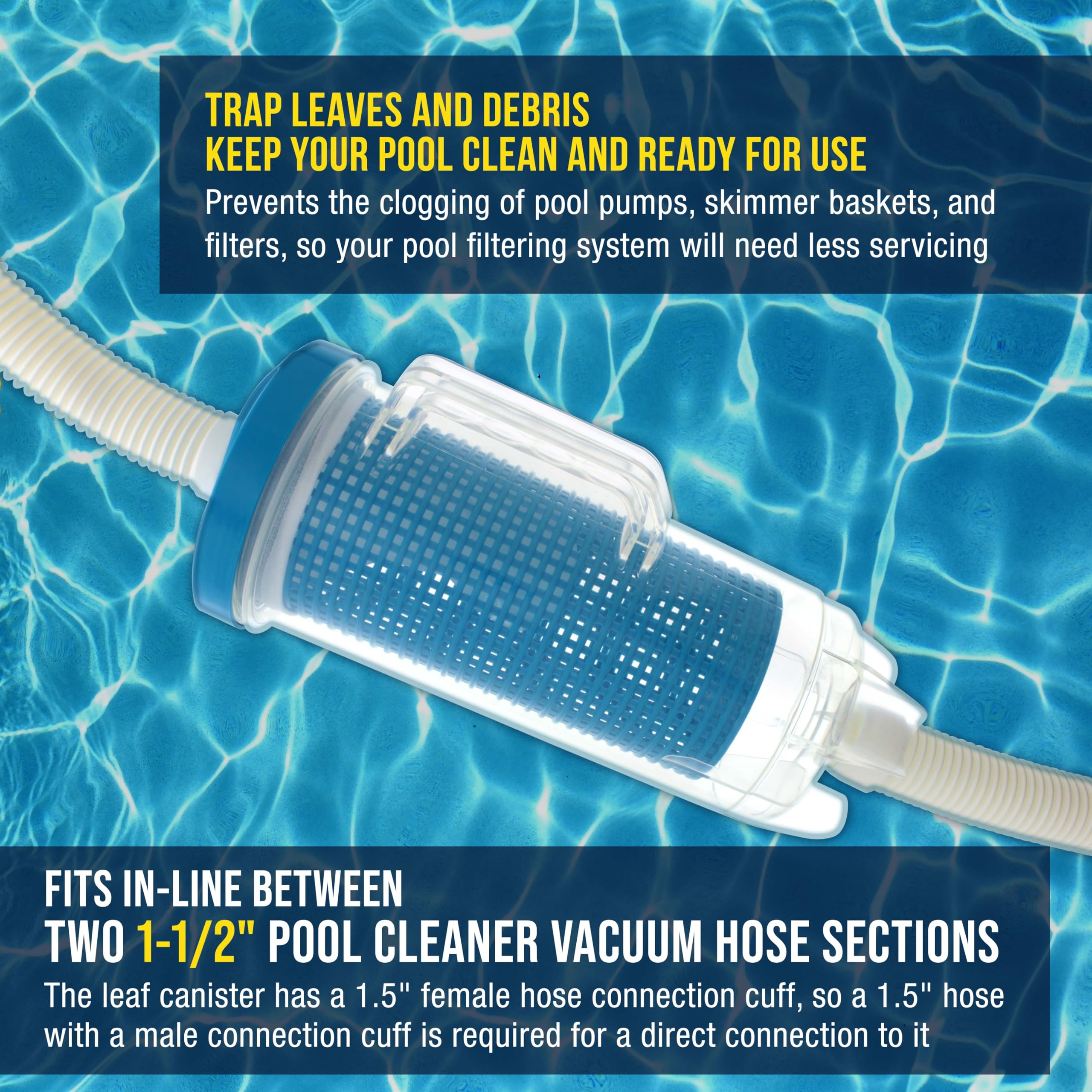 Optional fine mesh bag for capturing finer debris