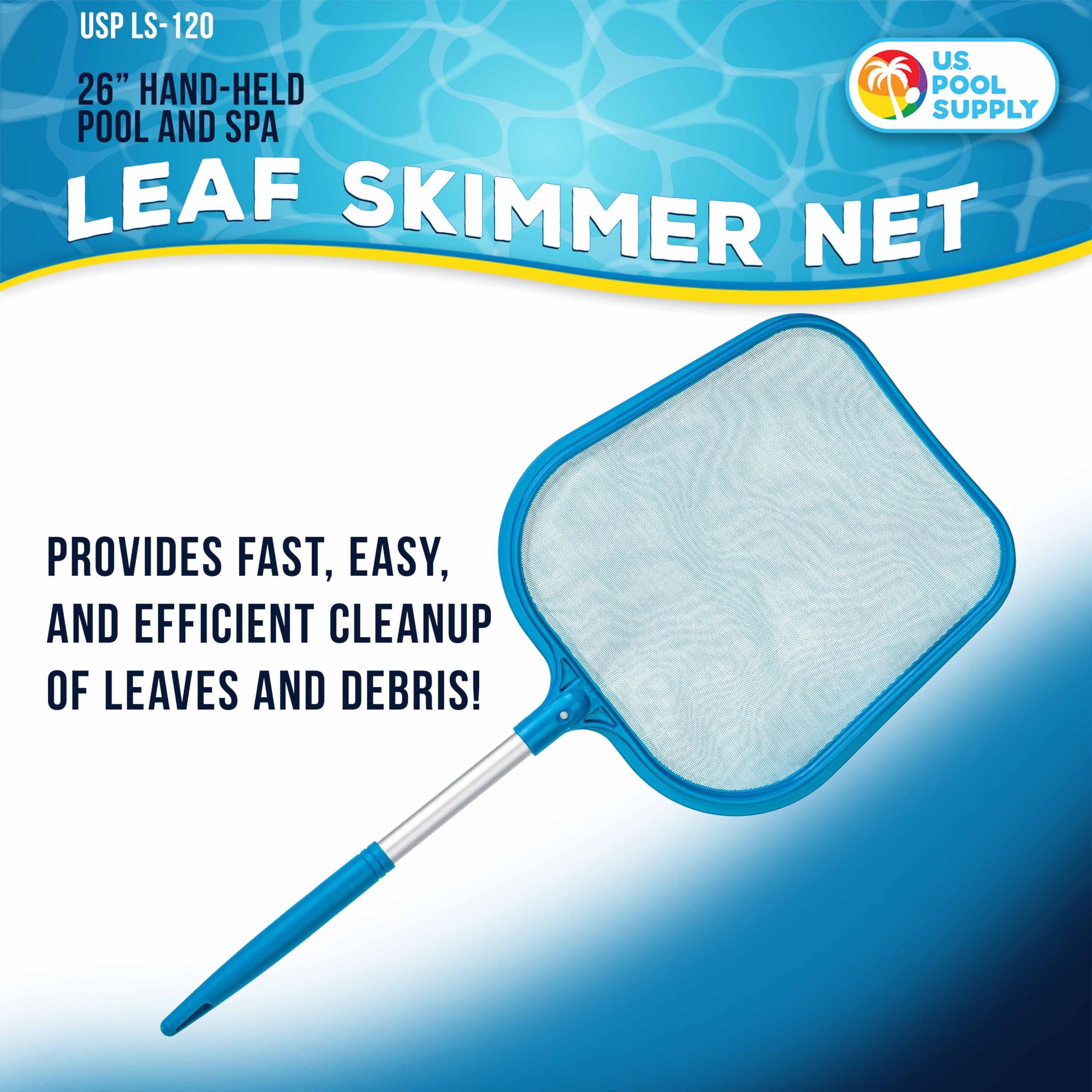 U.S. Pool Supply fine-mesh net with detachable aluminum pole.