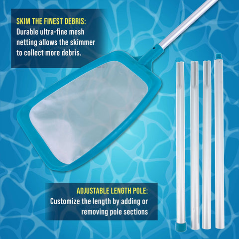 Fits standard 1-1/4 inch pool poles for quick attachment.