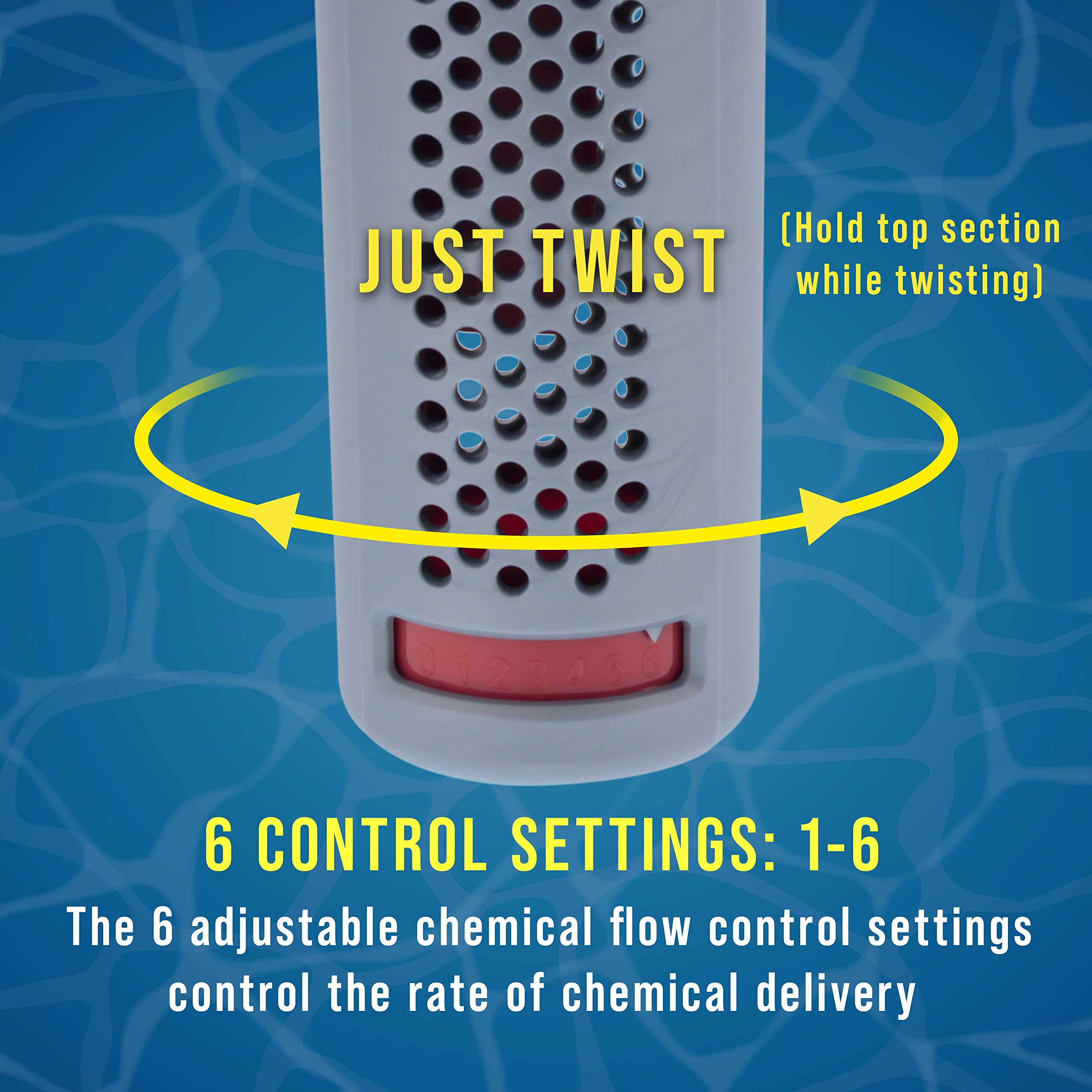 US Pool Supply dispenser shown holding 1-inch tablets