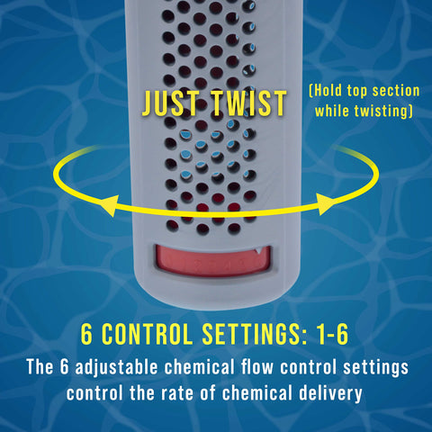 US Pool Supply dispenser shown holding 1-inch tablets